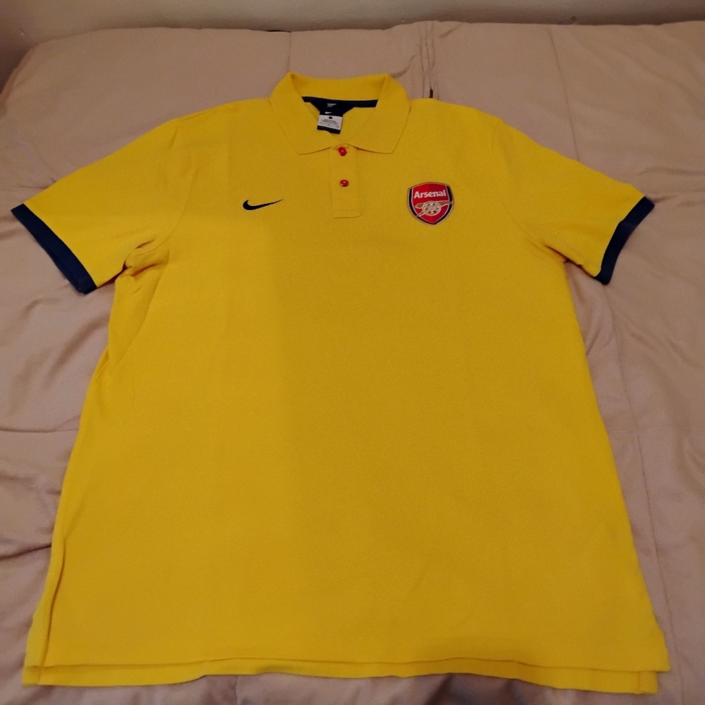 Arsenal, Nike Polo Shirt, Men's Large, Yellow